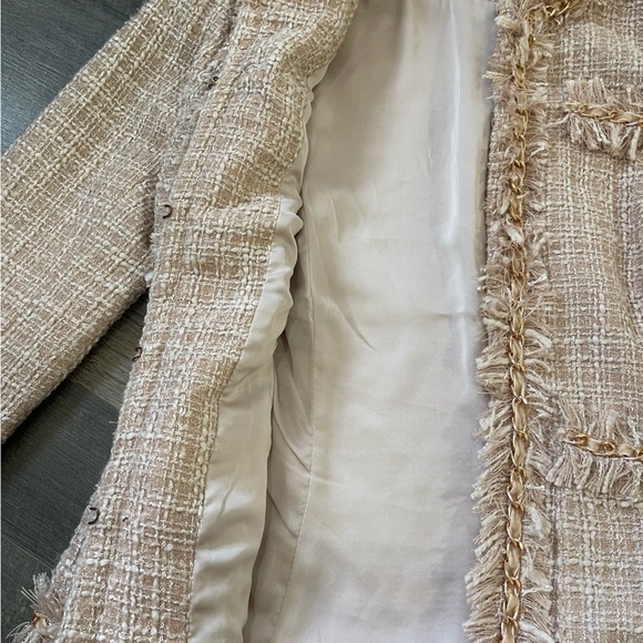 Boston Proper Tweed Blazer Jacket, Light Pink, Lined, Size 6 - Picture 5 of 6